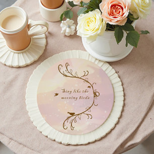 Rond Dessous de verre Whimsical Soft Rose Sing Morning 