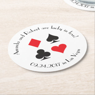 Rond Destiny Las Vegas Mariage papier Dessous de verre