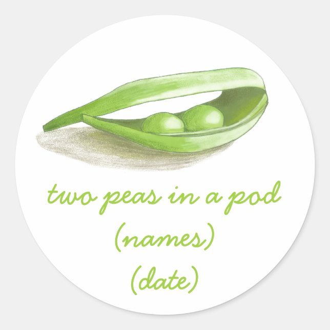 Rond Deux petits pois dans un Sticker à pois (Devant)
