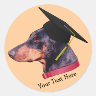 Rond Doberman En Sticker Pour Chien De Cap Graduation