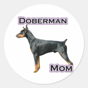 Rond Doberman Pinscher Mom 4 - Sticker
