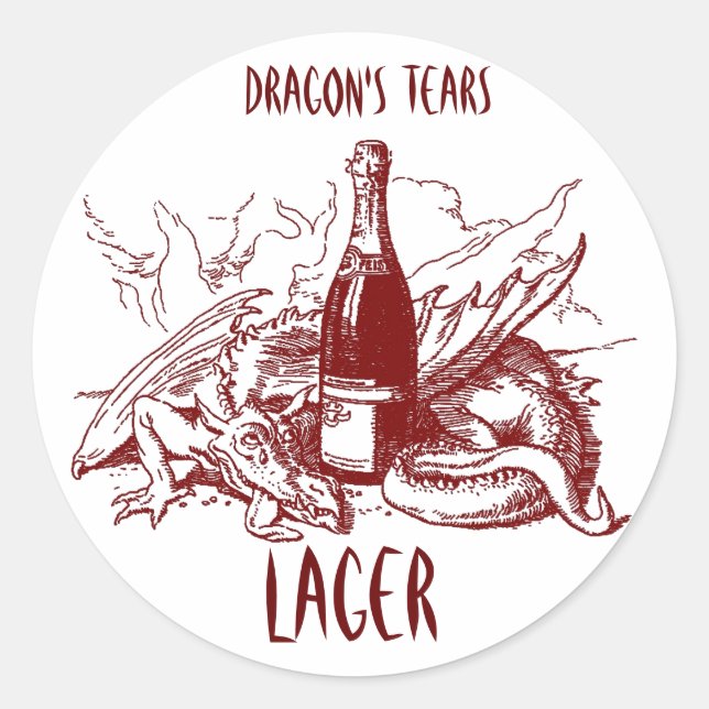 ROND DRAGON'S TEARS ~ STICKER ~ GREAT HOME BREW ÉTIQUET (Devant)