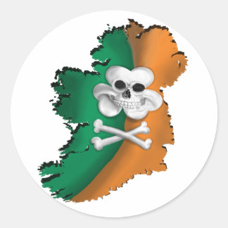 Rond DRAPEAU IRLANDAIS. STICKER DE DRAPEAU DE PIRATE st