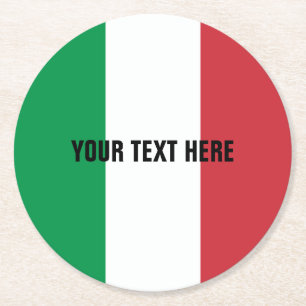 Rond Drapeau italien des dessous de verre de papier