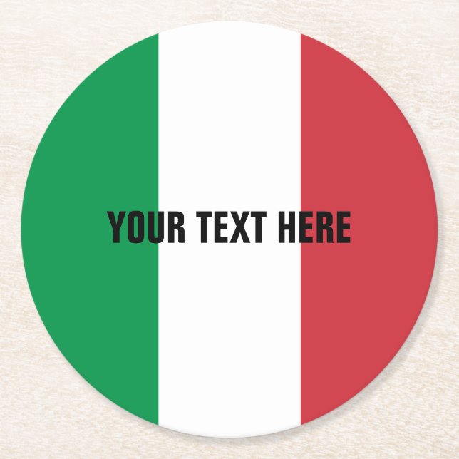 Rond Drapeau italien des dessous de verre de papier (Devant)