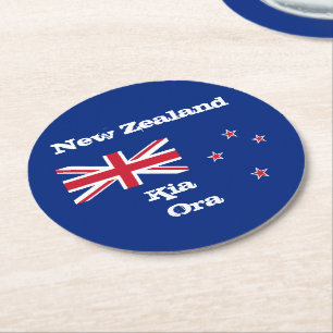 Rond Drapeau Nouvelle-Zélande & dessous de verre Kia Or