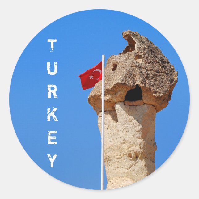 Rond Drapeau Turquie Sticker (Devant)
