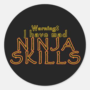 Rond Drôle Ninja Joke Sticker Feuilles