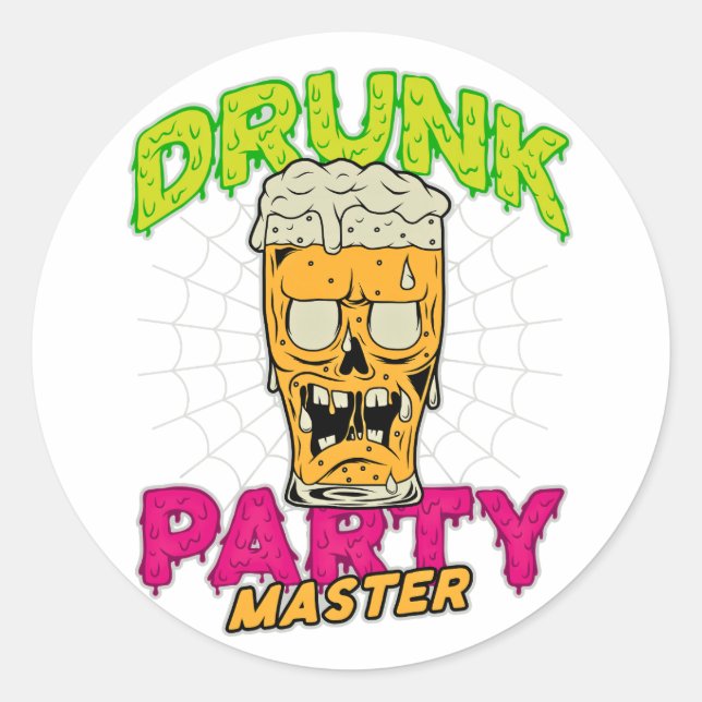 Rond Drunk Zombie Sticker (Devant)