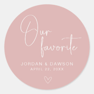 Rond Dusty Rose Notre Sticker préféré mariage Favor