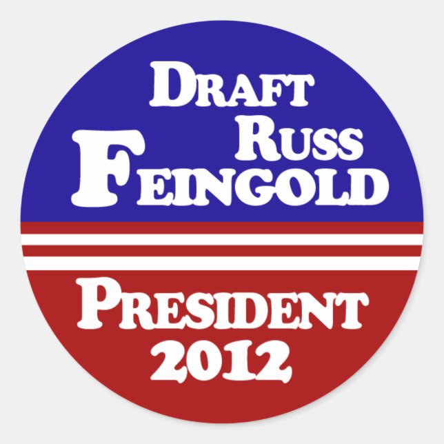 Rond Ébauche Russ Feingold Sticker pour ordinateur port (Devant)