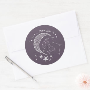 Rond Écrit dans le Sticker Constellation des étoiles