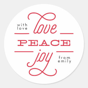 Rond éditable LOVE PEACE JOY to you Sticker de vacances