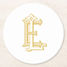 EL ou LE monogramme dessous de verre antiques vint