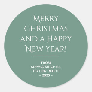 Rond Élégance bouchée - Sticker de Noël Turquoise océan
