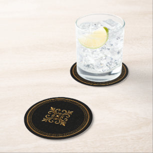 Rond Élégant Dessous de Verre de Mariage Gothique Sombr