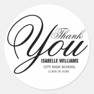Rond Élégant Merci de graduation Modèle Sticker