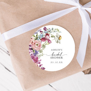 Rond Élégant Sticker à Fêtes des mariées florales