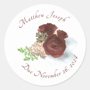 Rond Élégant Sticker Classic Round Corsage Rose