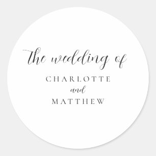 Rond Élégant Sticker Classic Round Mariage de calligrap