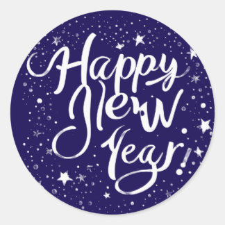 Rond Élégant Sticker de célébration "Bonne année"