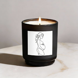 Rond Élégant Sticker minimaliste de ligne de grossesse 