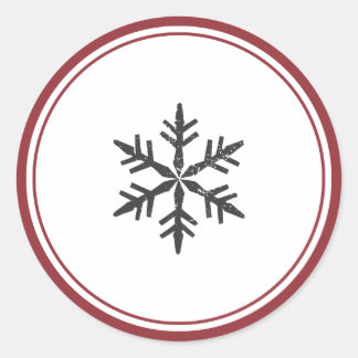 Rond Élégant Sticker simple Flocon de neige