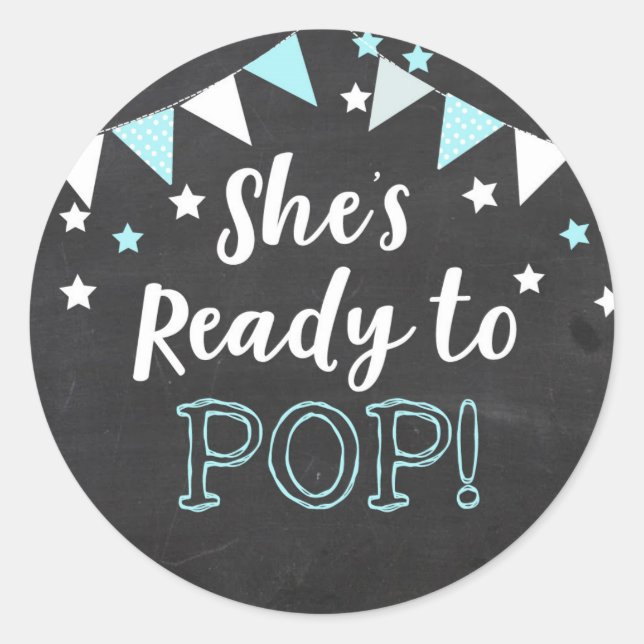 Rond Elle est prête à pop Sticker Boy (Devant)