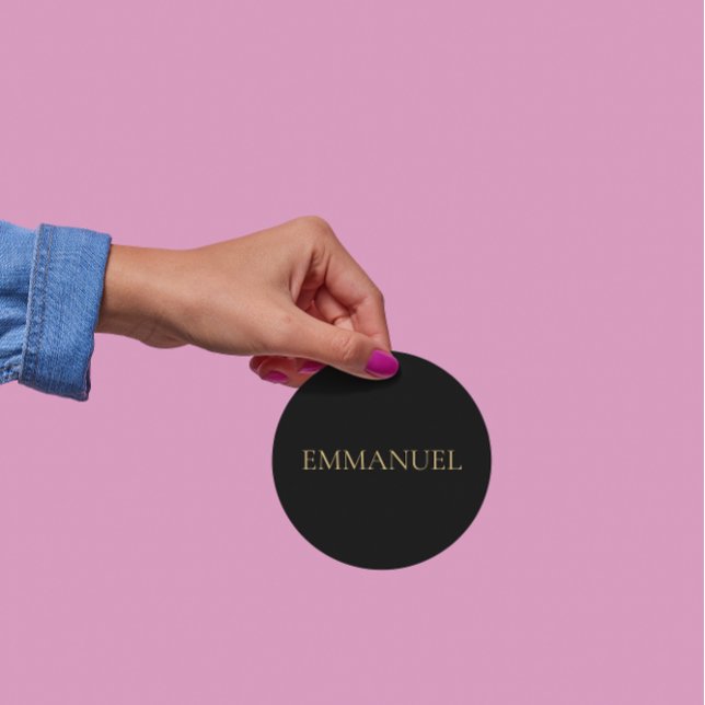 Rond EMMANUEL Minimalist Gold Sticker – Christmas Decor (Créateur téléchargé)