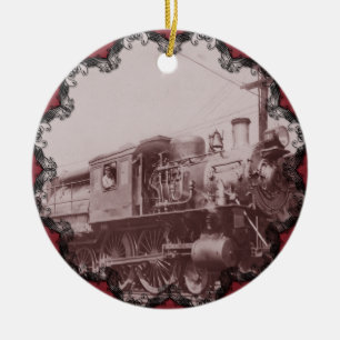 Rond En Céramique 1900 Baldwin Ornement de locomotives