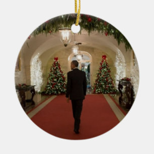 Rond En Céramique Barack Obama Noël - Ornement