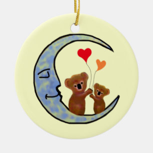 Rond En Céramique Bonne nuit ornement de lune de koala