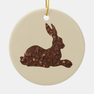Rond En Céramique Chocolat, Ornement de lapin de Pâques