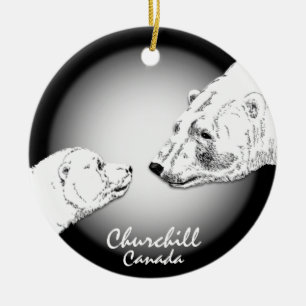 Rond En Céramique Churchill Canada Ornement Ours Polaire Garde d'art