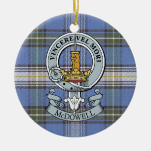 Rond En Céramique Crête de McDowell + Ornement de cercle de tartan