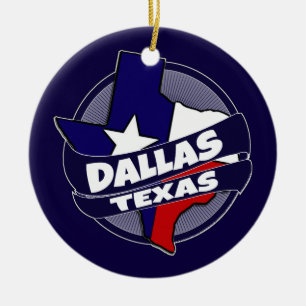Rond En Céramique Dallas Texas drapeau éclater ornement de vacances