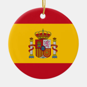 Rond En Céramique drapeau espagnol coutume ornement arbre de Noël