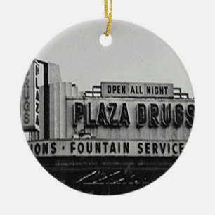 Rond En Céramique Drogues de plaza, ornement vintage de Noël