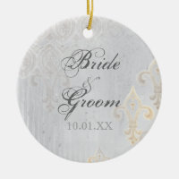 Fleur di Lys Damask 2 Grey - Ornement Mariage