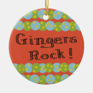 Rond En Céramique "Gingers Rock !" Ornement
