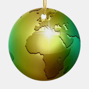 Rond En Céramique Globe noble du monde - ornement