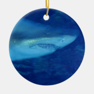 Rond En Céramique Grand ornement de requin blanc
