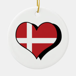 Rond En Céramique I Love Danemark Ornement