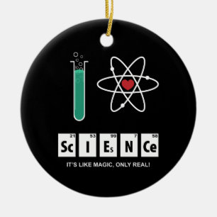 Rond En Céramique J'aime la Science - ornement