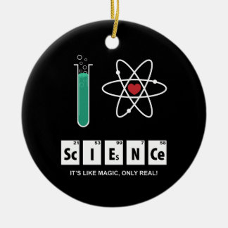 Rond En Céramique J'aime la Science - ornement