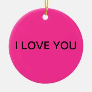 Rond En Céramique "JE T'AIME" ornement rose