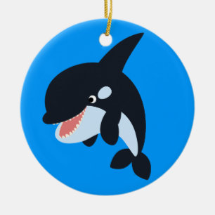 Rond En Céramique Joie Cartoon Killer Whale Ornement