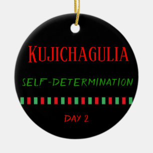 Rond En Céramique Kujichagulia - Kwanzaa Jour 2  Ornement