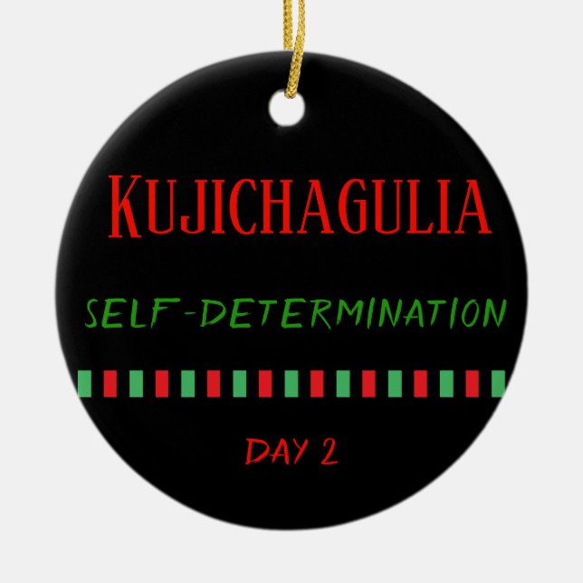 Rond En Céramique Kujichagulia - Kwanzaa Jour 2| Ornement (Devant)