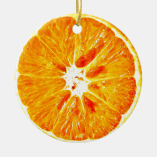 Rond En Céramique La tranche orange Dble-a dégrossi ornement